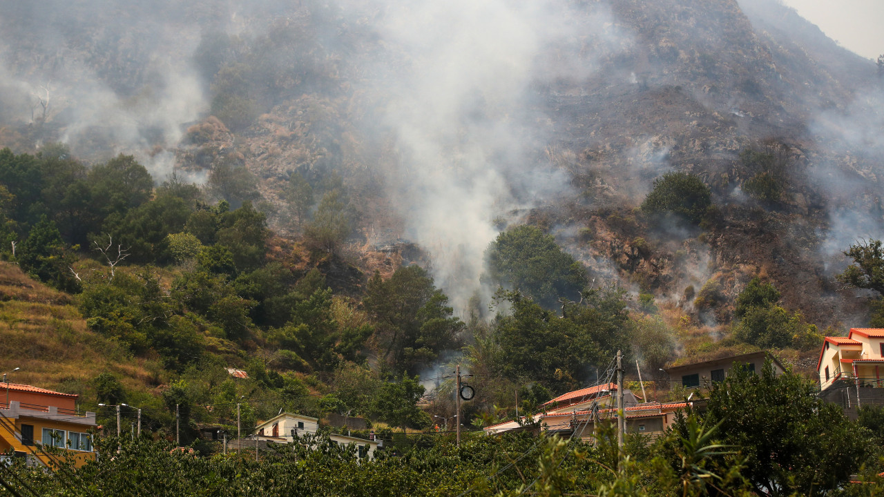 Fogo extinto em Serra de Água na ilha Madeira