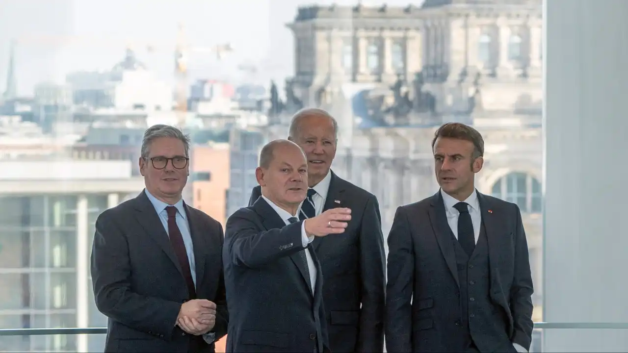 Biden, Macron, Scholz e Starmer querem "paz justa e duradoura" na Ucrânia