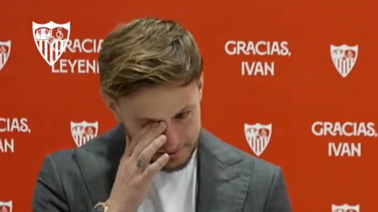 Rakitic 'lavado' em lágrimas na despedida do Sevilla