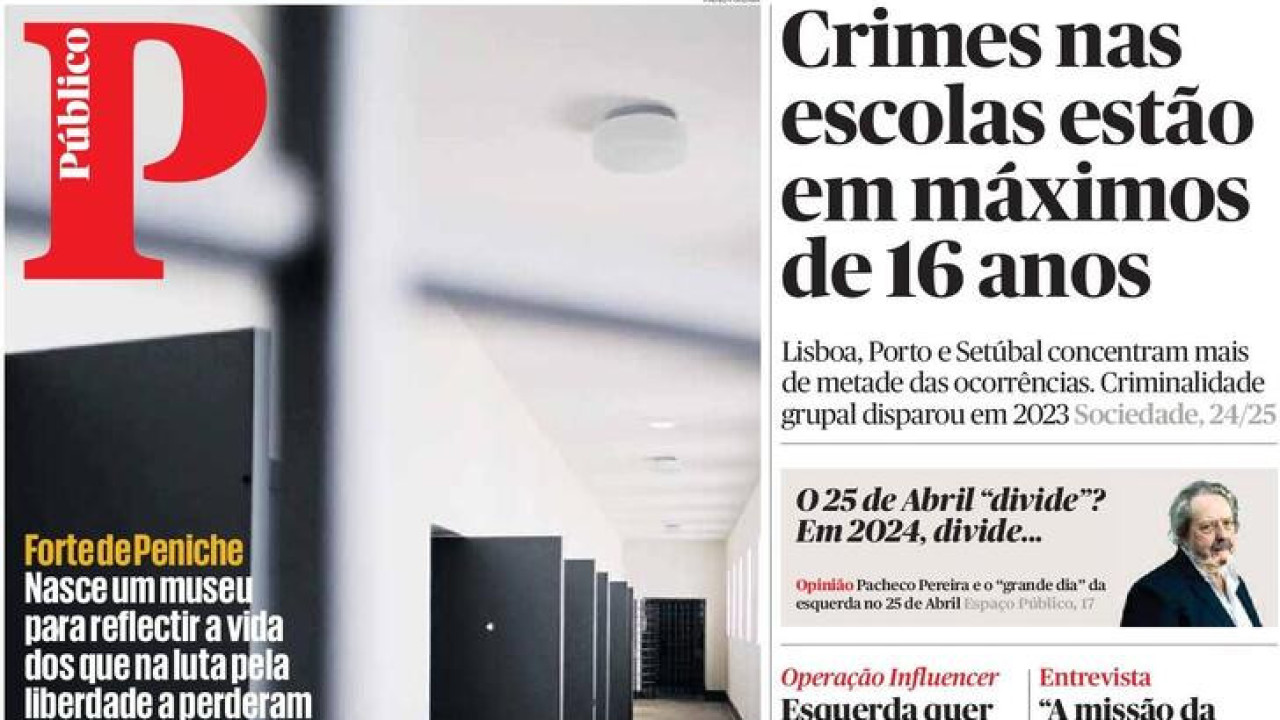 Hoje é notícia: Traficantes soltos fugiram; Crimes nas escolas em máximos