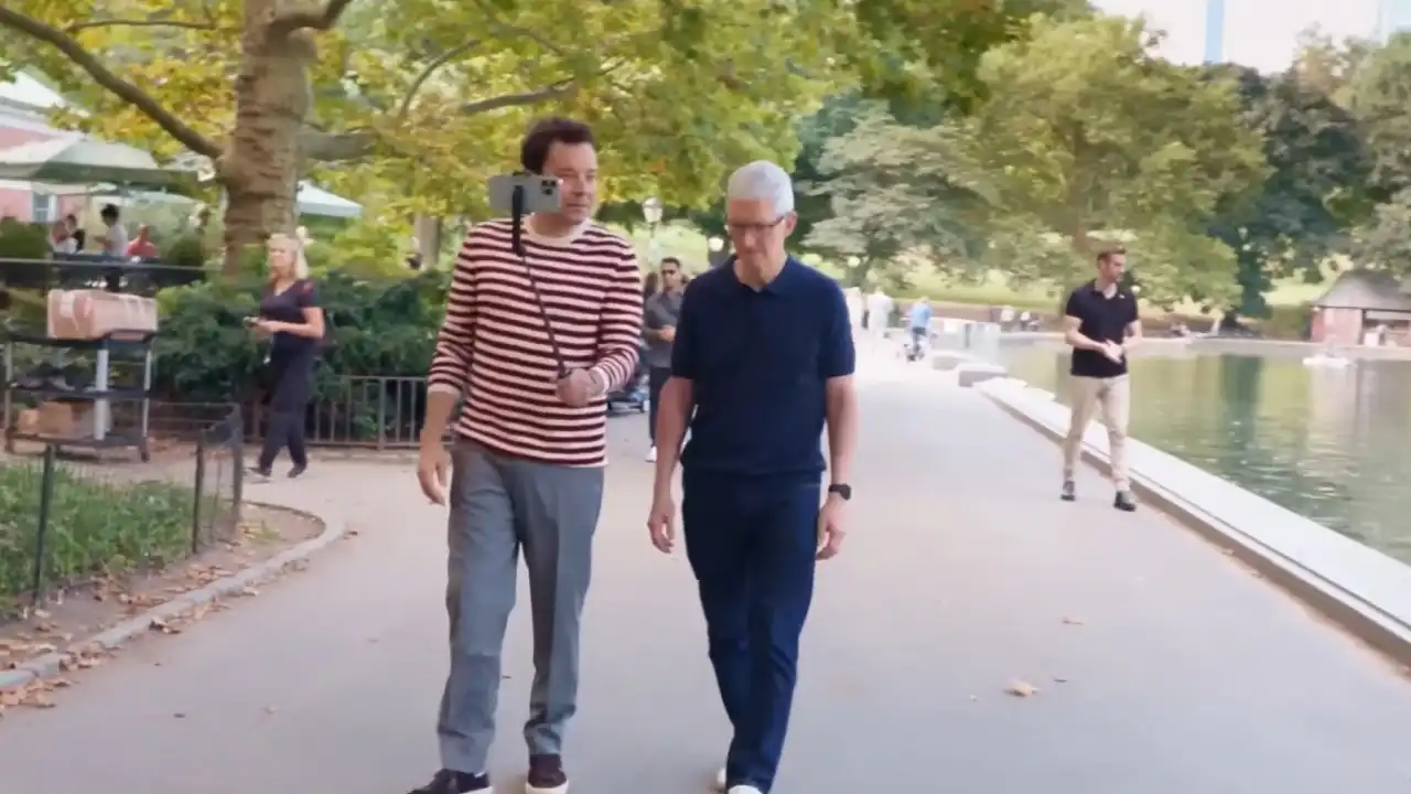 Jimmy Fallon foi conhecer o iPhone 16 e teve explicação do CEO da Apple