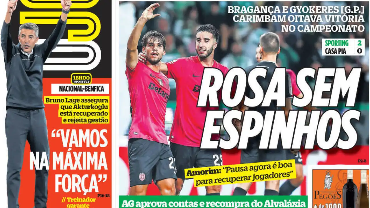 Por cá: "Rosa sem espinhos" no Sporting... e seguem-se Benfica e FC Porto