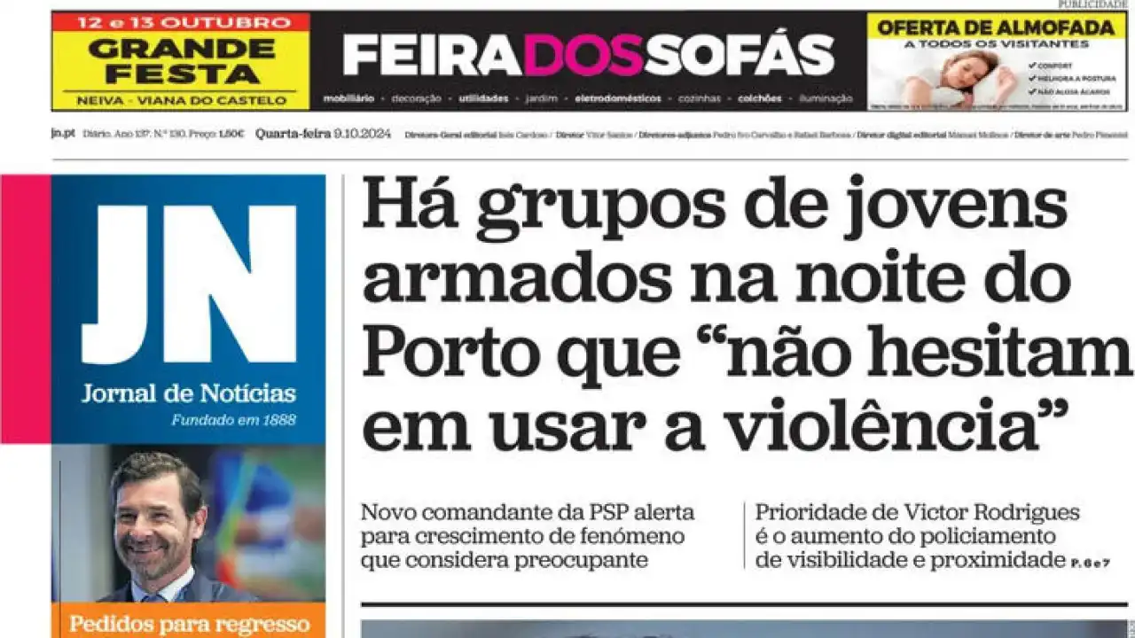 Hoje é notícia: Grupos armados no Porto; Sondagem prevê subida da AD