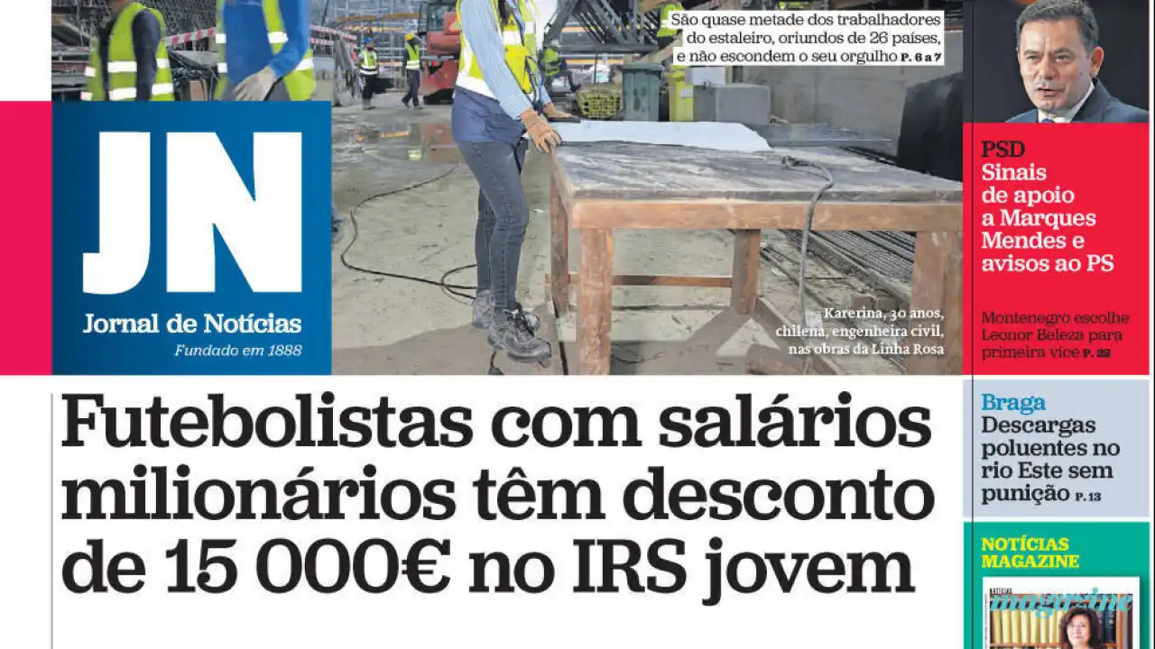 Hoje é notícia: Futebolistas com IRS Jovem; Calado vende casa de luxo