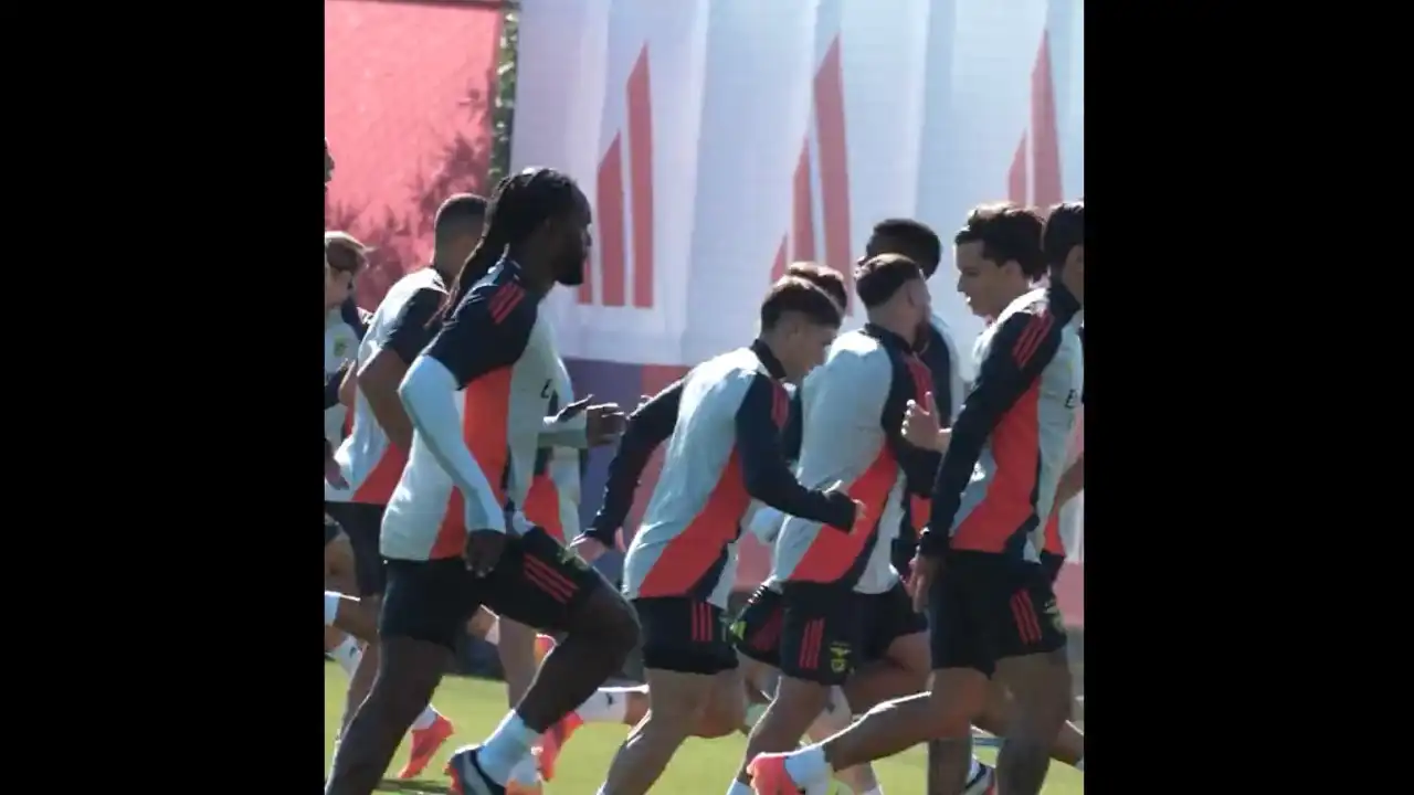 As imagens do último treino do Benfica antes do duelo ante o Feyenoord