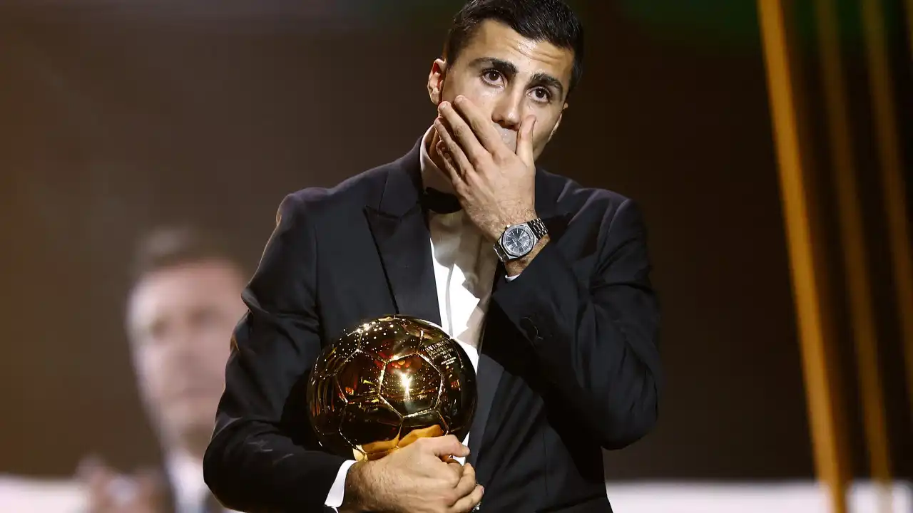 Rodri não escondeu a emoção após conquistar a primeira Bola de Ouro