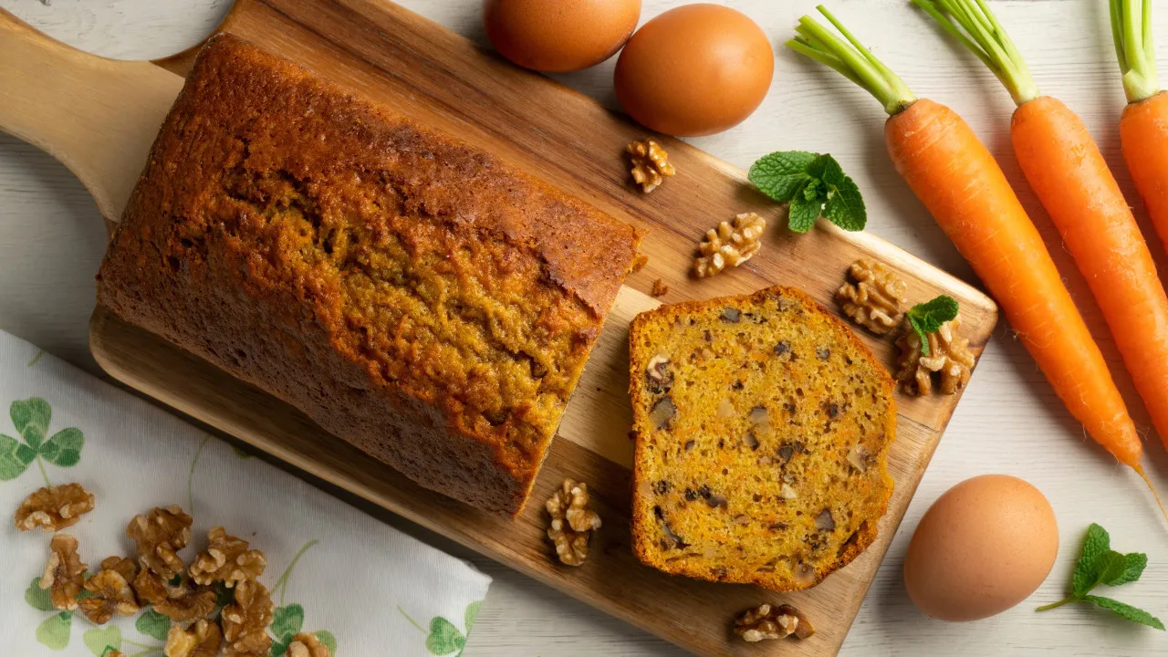 Bolo de cenoura na 'air fryer'. Faz-se em poucos minutos e não tem açúcar