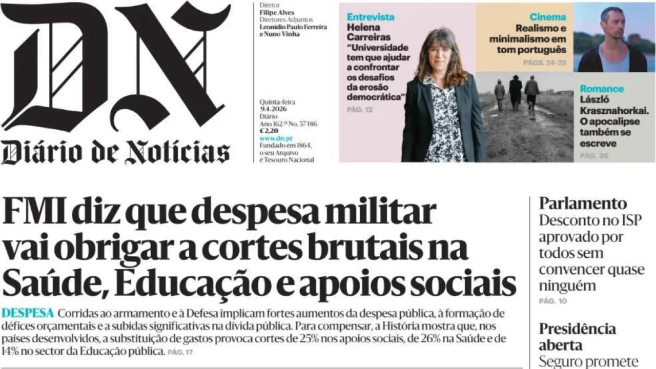 Hoje é notícia: Despesa militar obriga a cortes; Sobe preço dos remédios