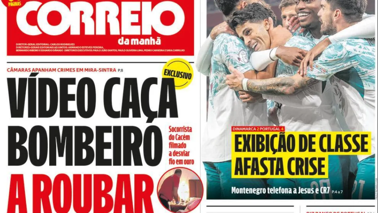 Hoje é notícia: Bombeiro apanhado a roubar; Rali? Prejuízo de 190 milhões
