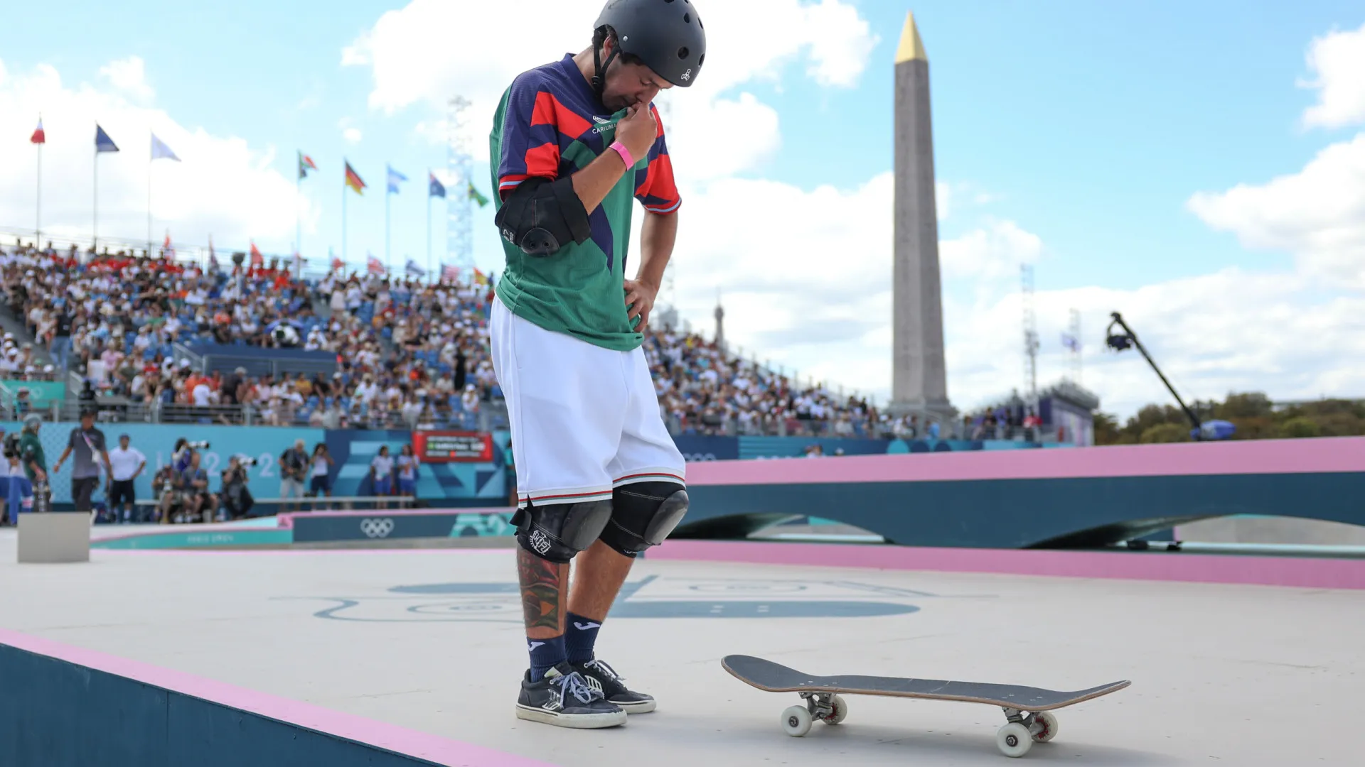 
                    Thomas Augusto nos quartos de final da vertente park nos Mundiais
                