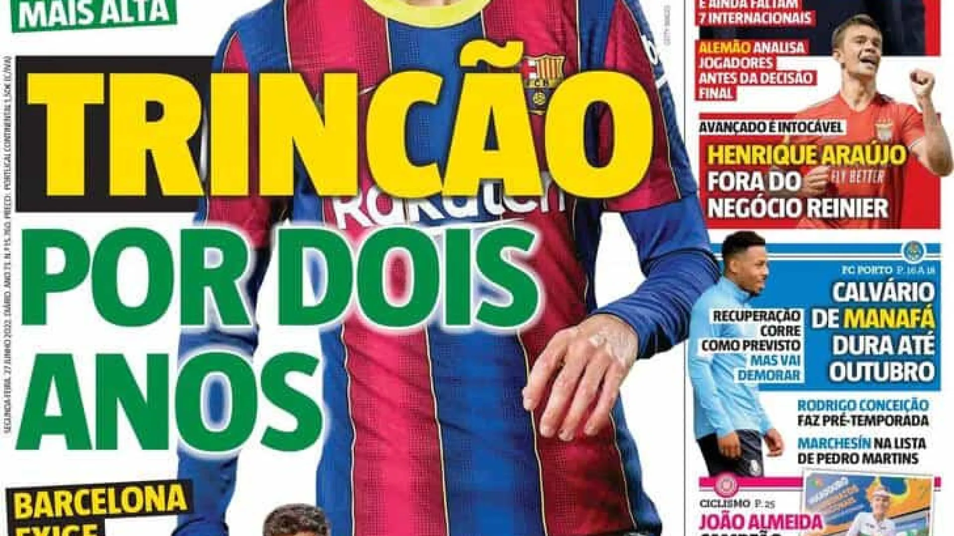 Por cá: Vinagre não conta, Trincão por dois anos e cerco a Marche aperta