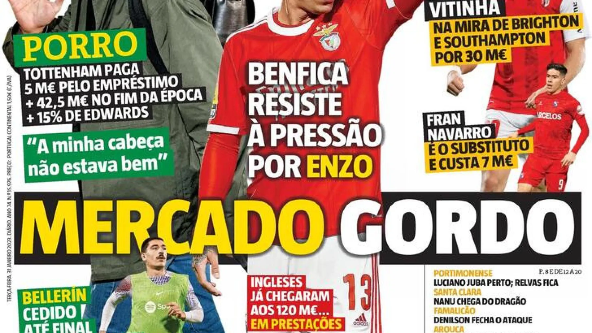 Por cá: Enzo e Porro fazem manchetes num dia que promete "ferver"