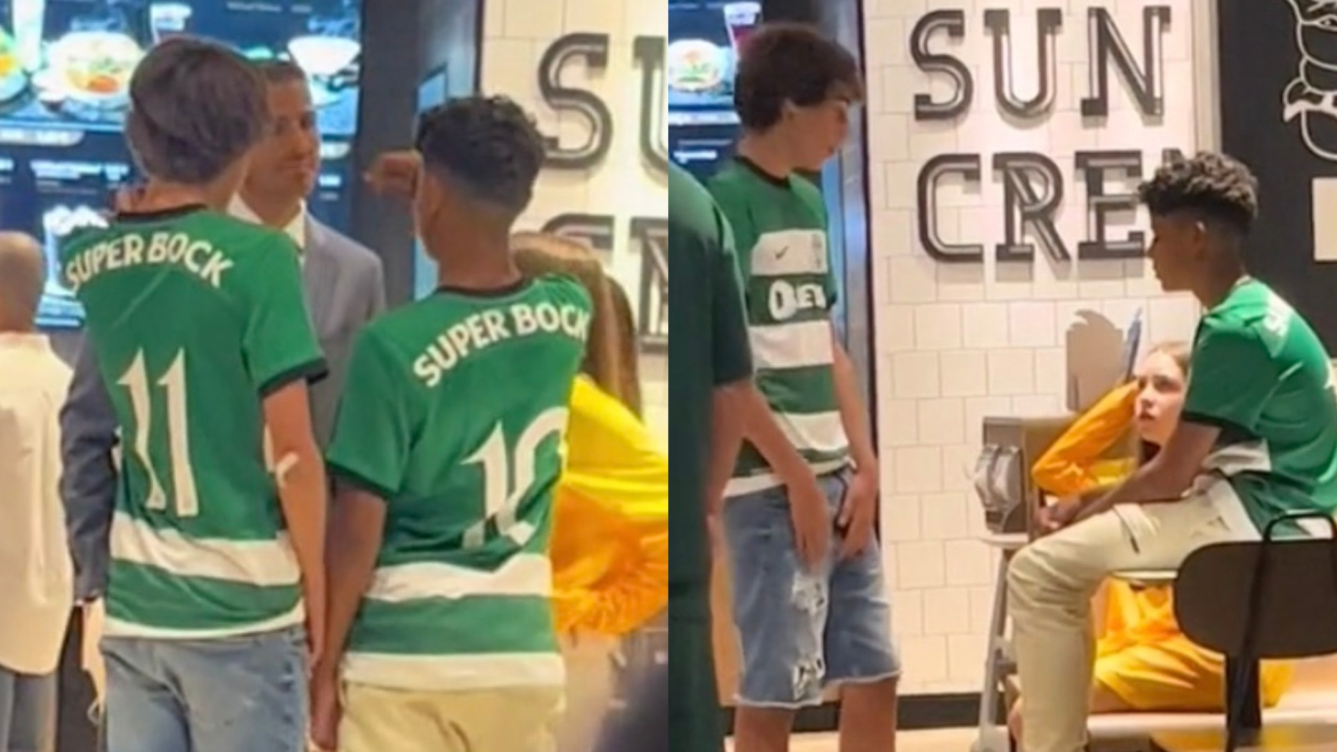 Cristianinho filmado no McDonald's em Portugal com camisola do Sporting