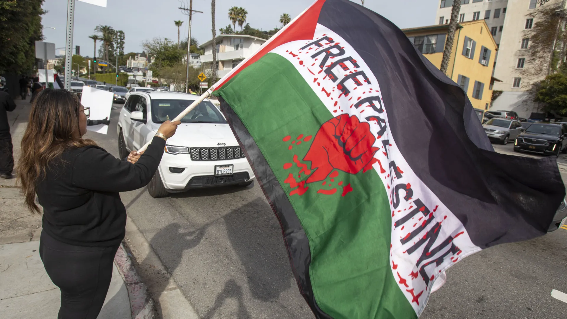 Manifestantes palestinianos recebem nomeados aos Óscares em protesto