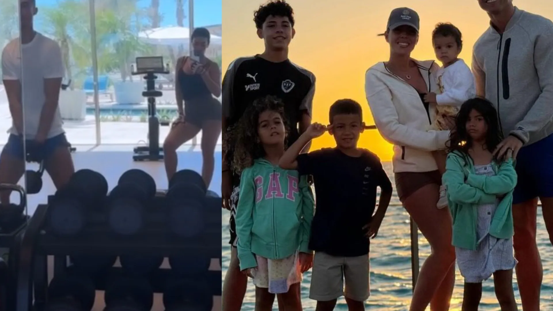 As imagens das férias de Georgina e Cristiano Ronaldo (e com treinos)