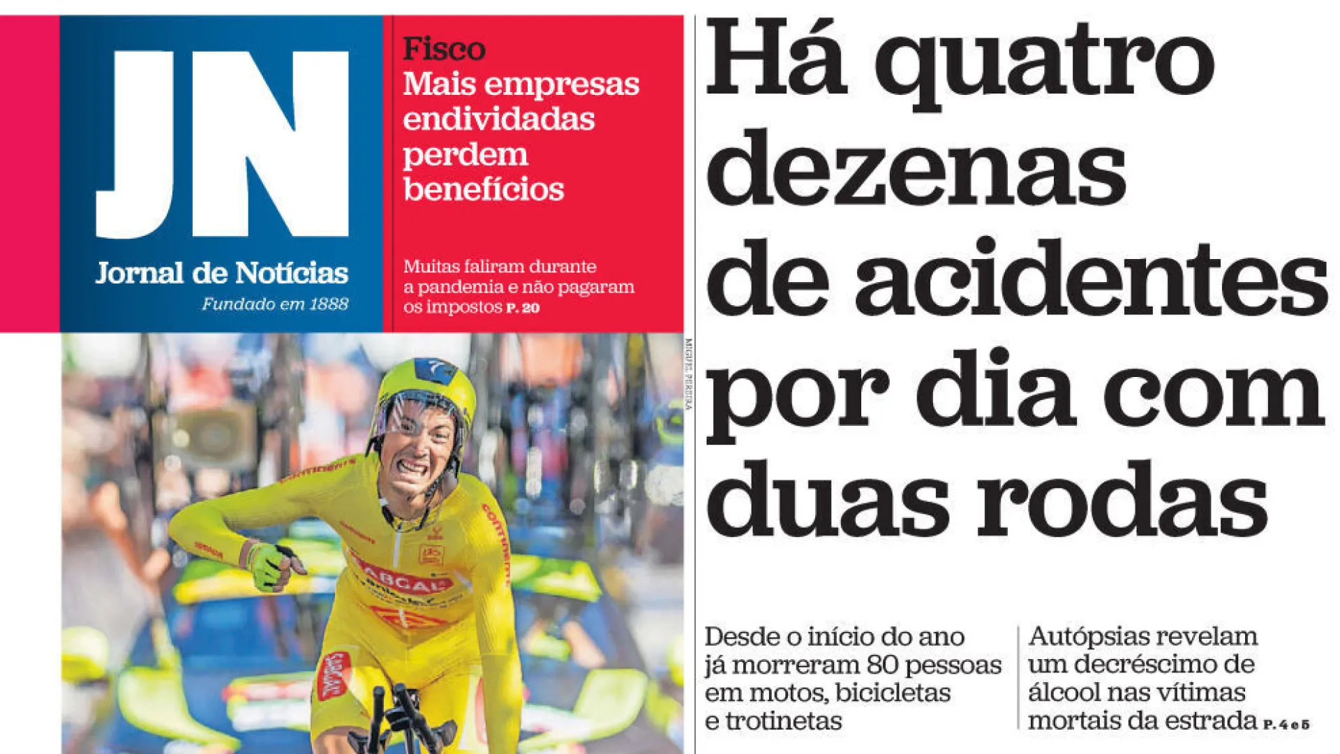 Hoje é notícia: 40 acidentes/dia em 2 rodas; Esperas de 10h nas urgências