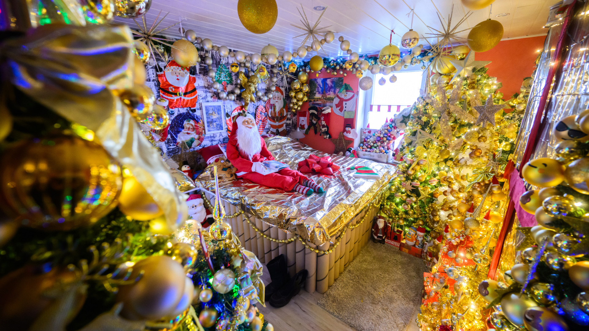 Casal alemão bate recorde ao instalar 600 árvores de Natal numa só casa