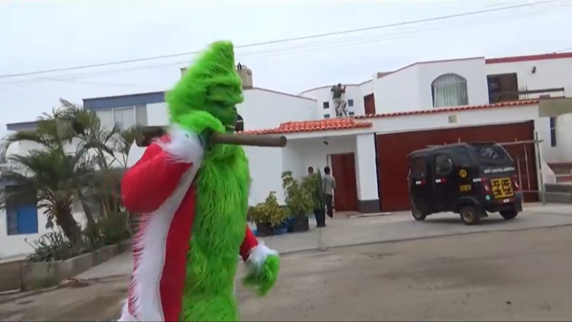 Um polícia vestido de Grinch? Aconteceu no Peru durante operação policial