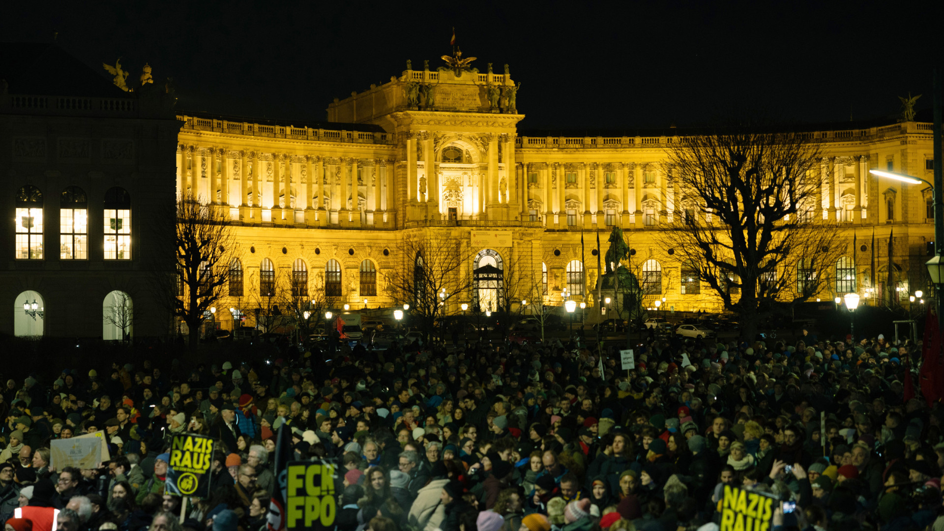 Protesto na Áustria contra possibilidade de governo de extrema-direita