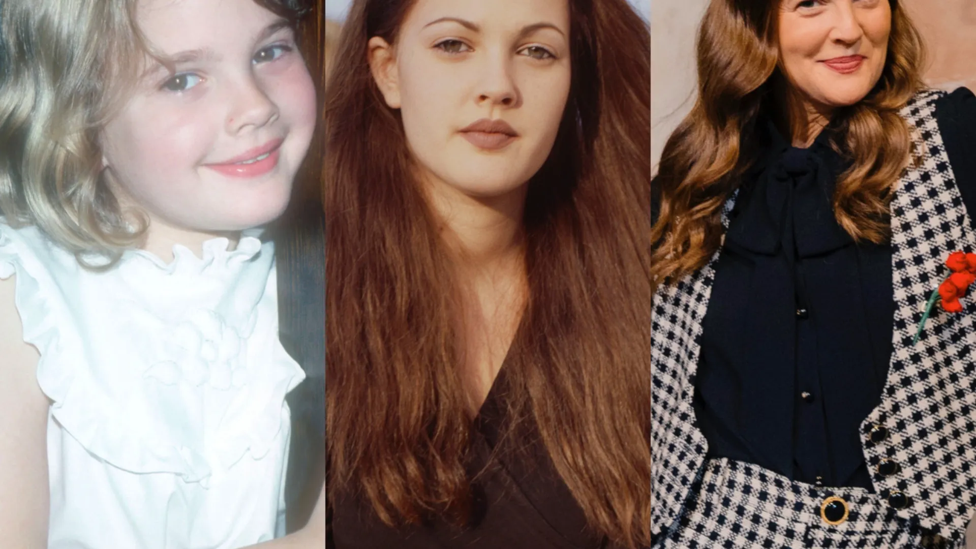 Drew Barrymore cresceu à frente do público e já faz 50 anos