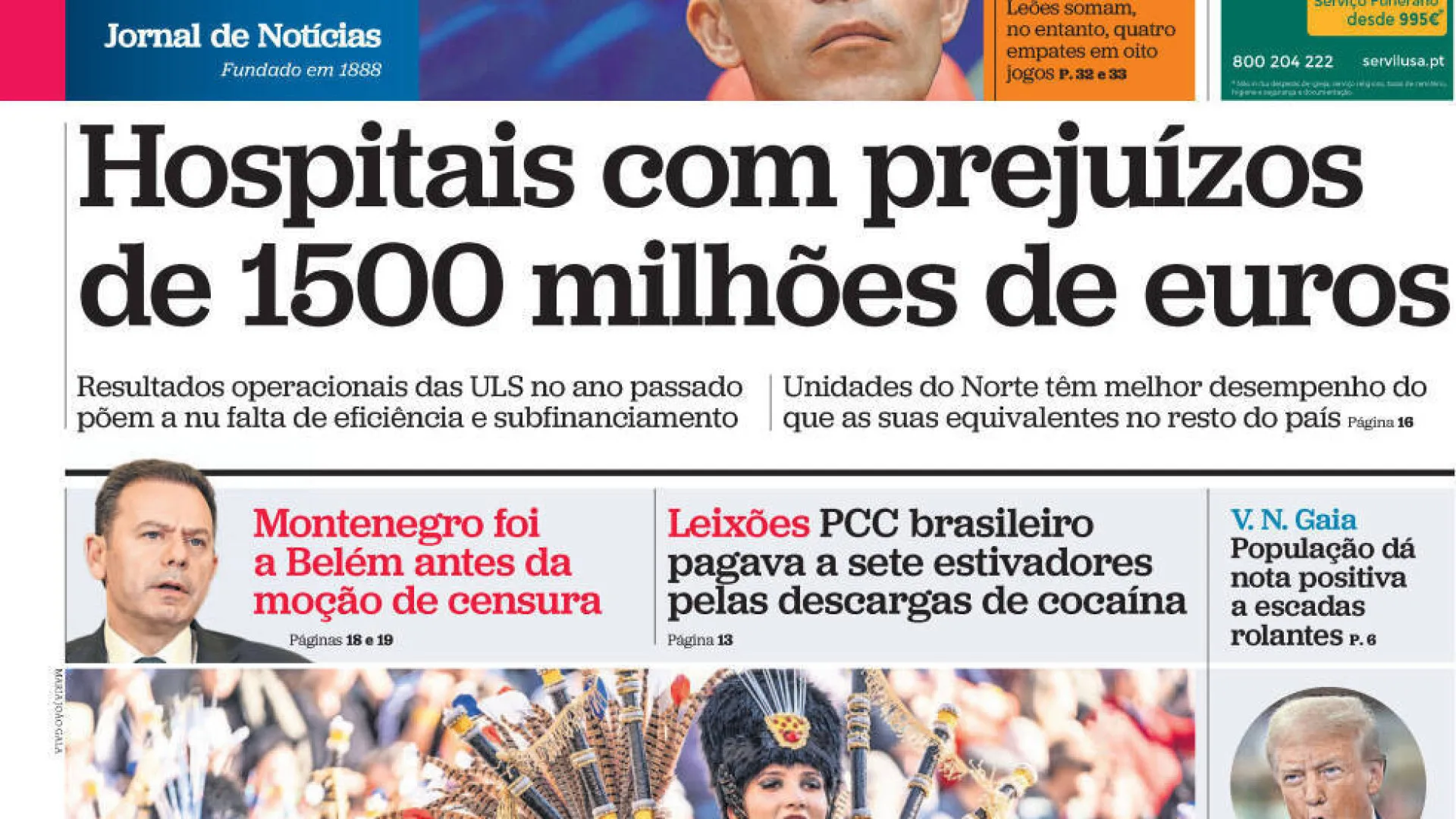 Hoje é notícia: Prejuízos de milhões em hospitais; Crianças omitem verbos
