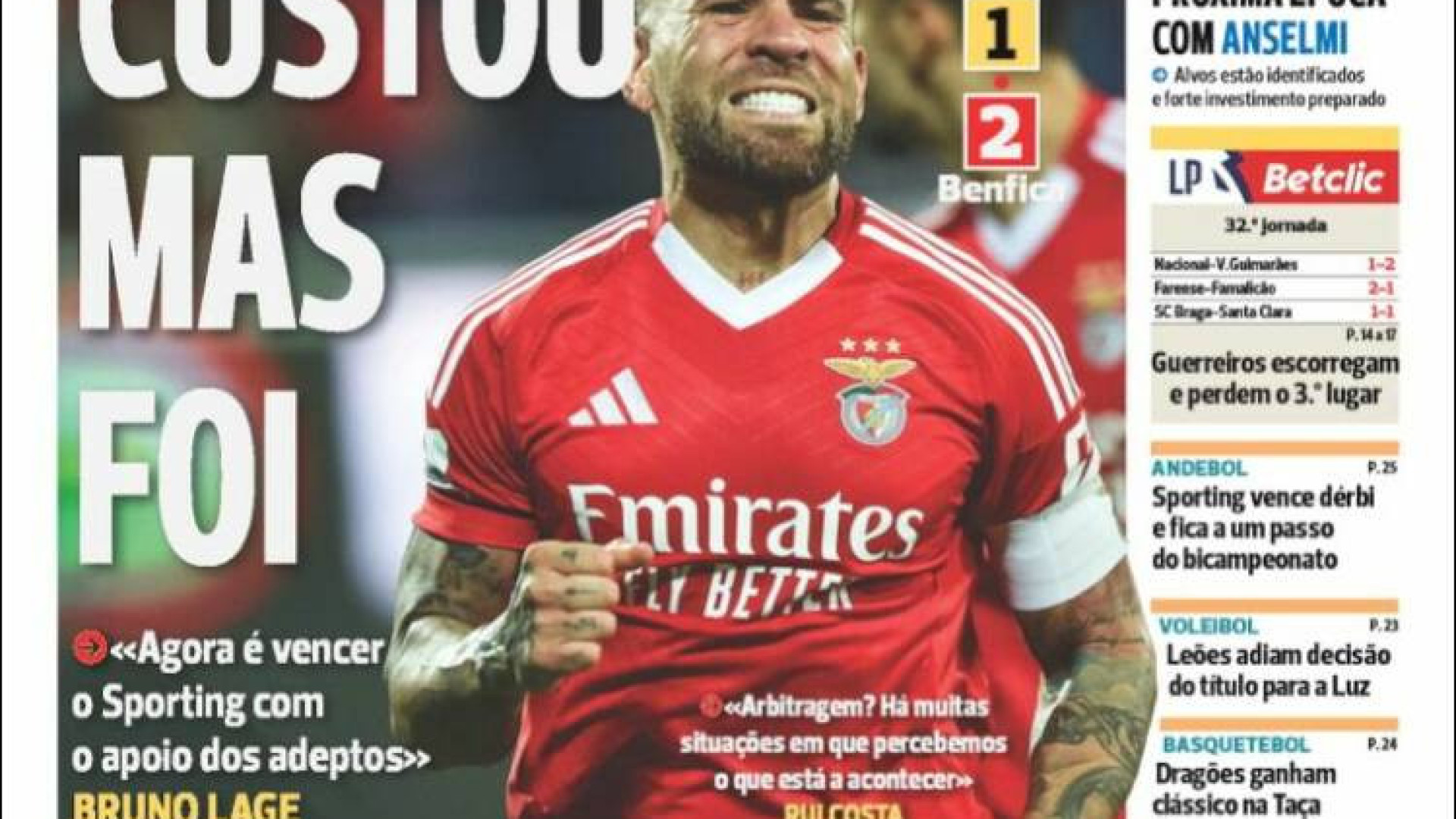 Por cá: Benfica dorme na liderança e Hjulmand protegido antes do dérbi