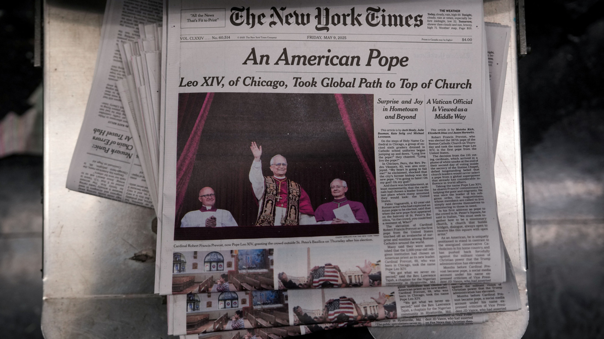 Como reagiu mundo a Papa americano? 
