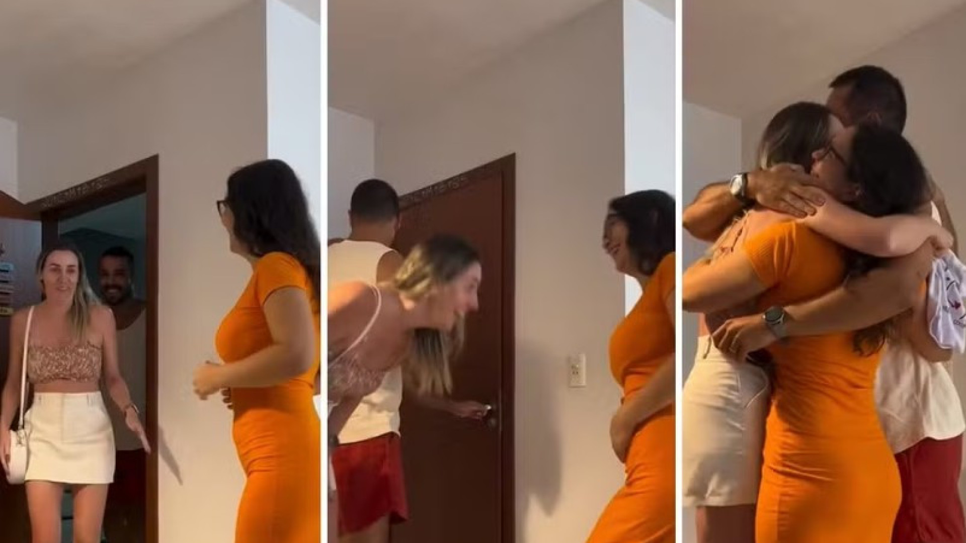 Anunciam gravidez a amigos e acabam (também) surpreendidos. Festa dupla