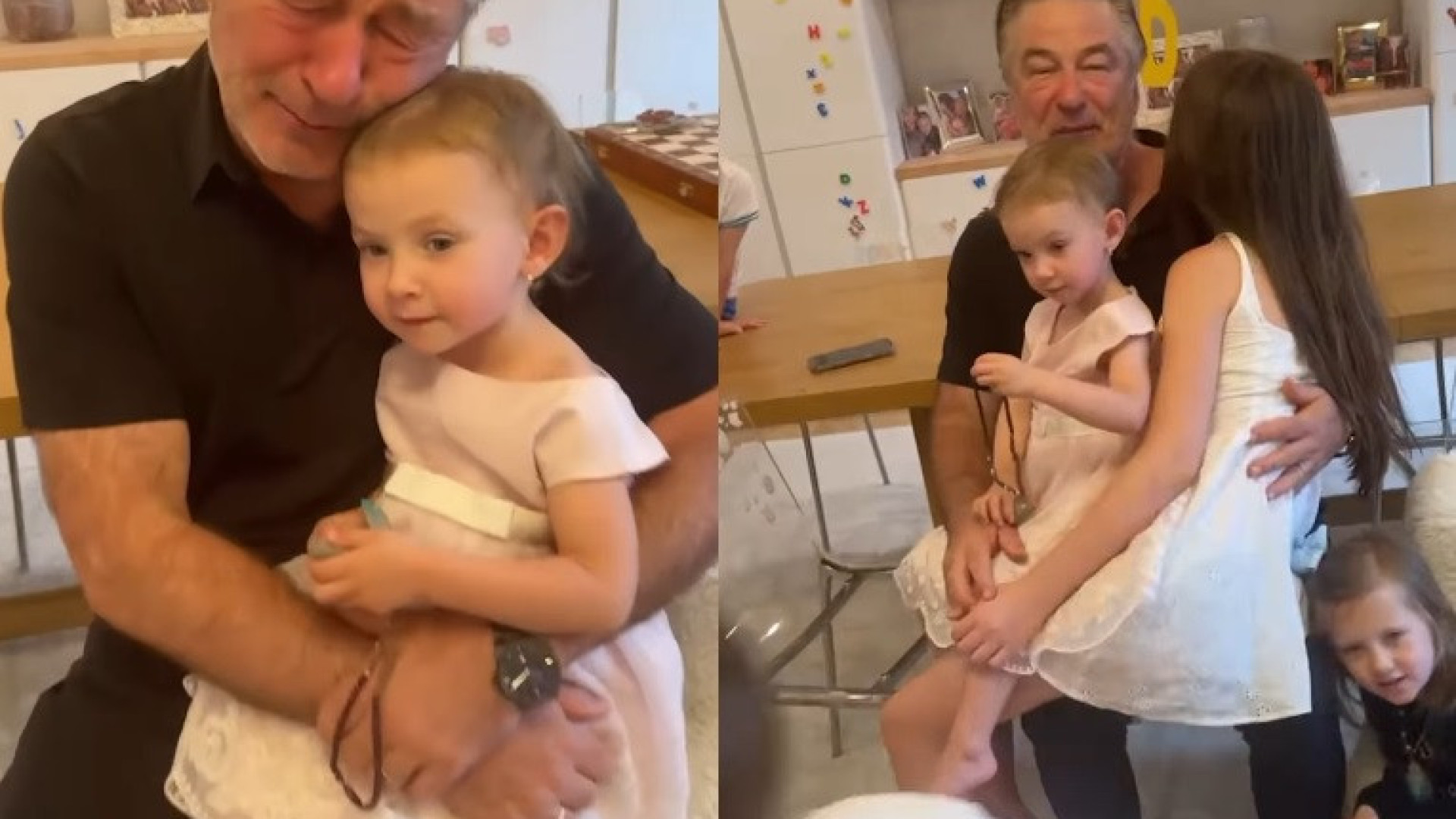 Alec Baldwin muito emocionado com 'mimos' dos filhos no Dia do Pai
