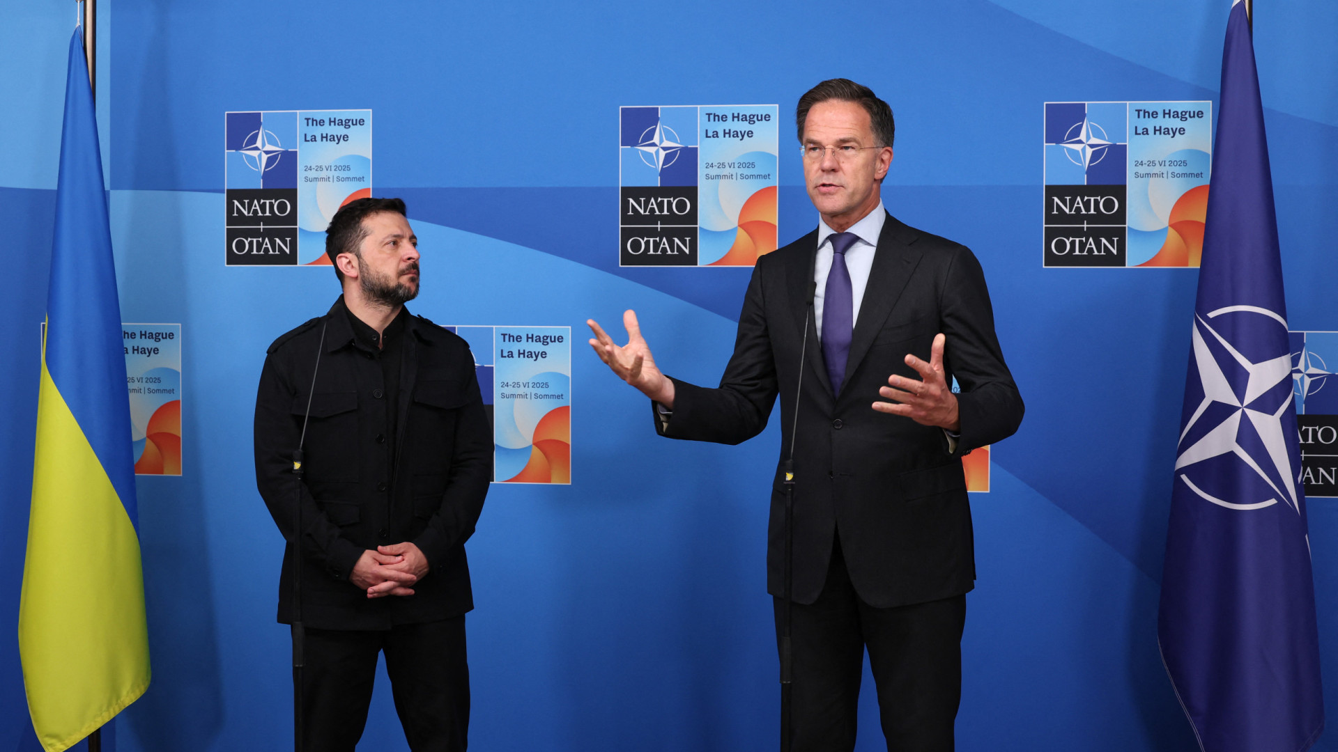 Rutte garante a Zelensky que Aliados estão motivados no apoio à Ucrânia
