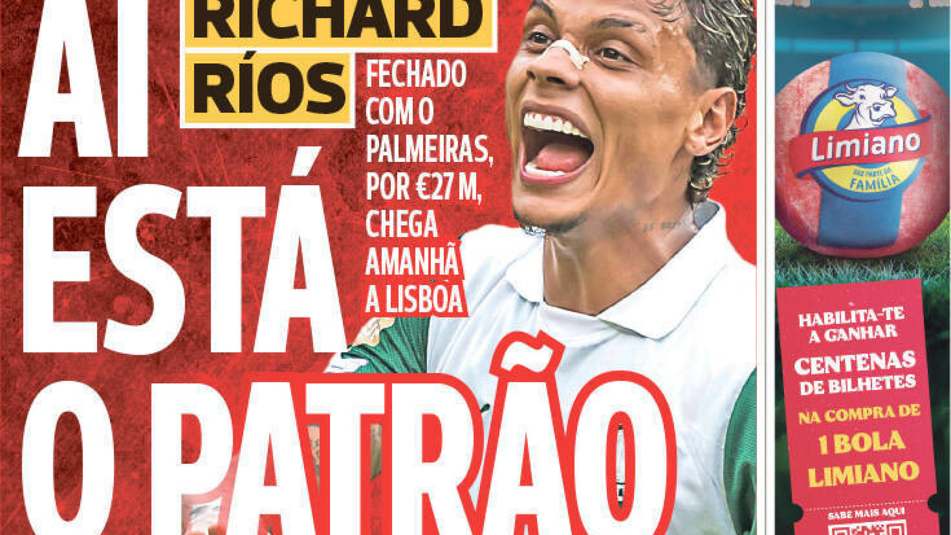 Por cá: Benfica dá Ríos a Lage e FC Porto quer Froholdt para o miolo