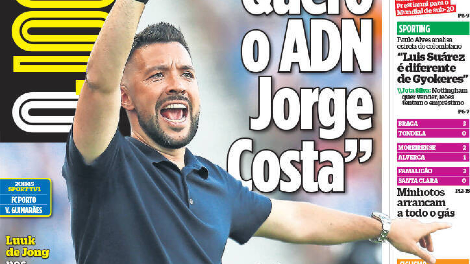 Por cá: Farioli quer ADN Jorge Costa e Benfica encantado com Amoura