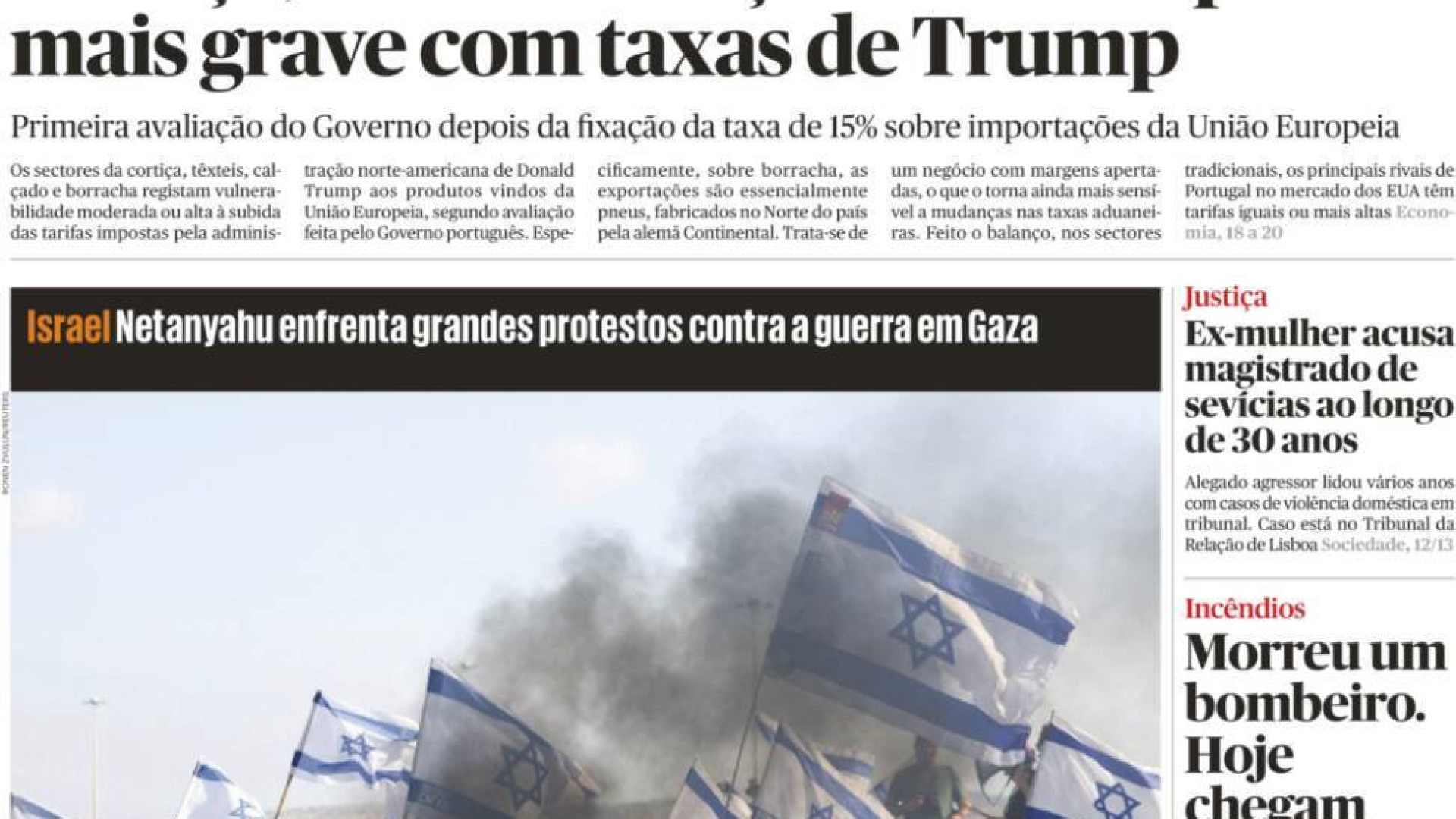 Hoje é notícia: Magistrado acusado de sevícias; Portugal na mira da máfia