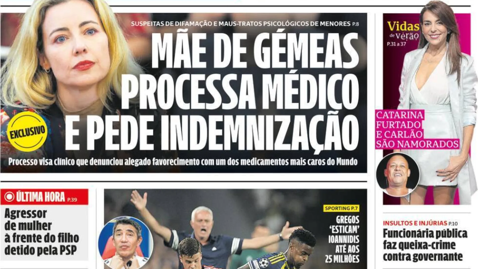 Hoje é notícia: Mãe de gémeas processa médico; Menos dois mil guardas