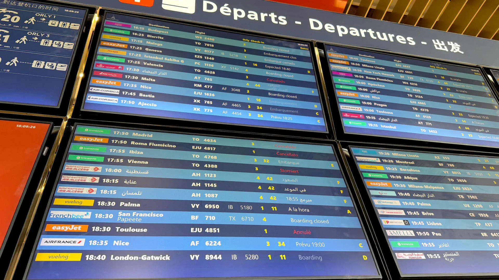 
                    Aeroporto de Orly com 20% dos voos cancelados devido a tempestade
                
