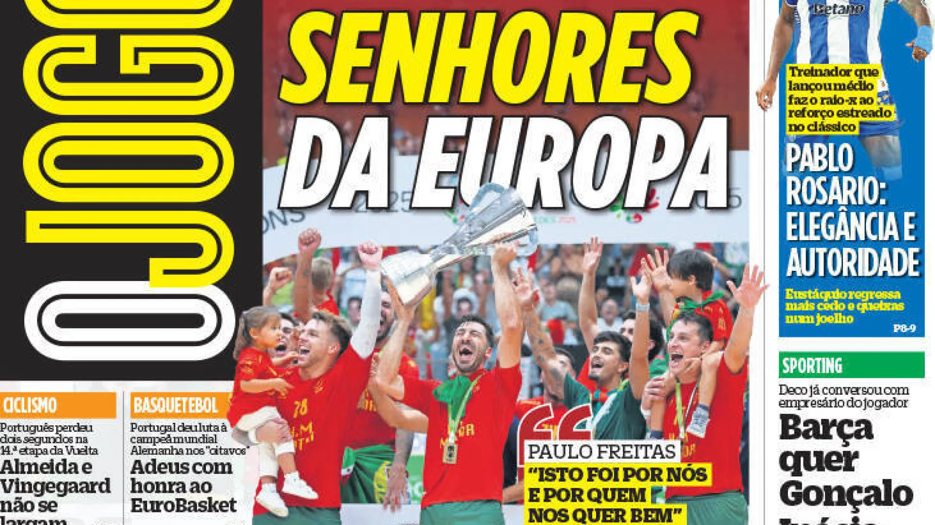 
                    Por cá: Portugal vence com 'boleia' saudita. Campeões da Europa no hóquei
                
