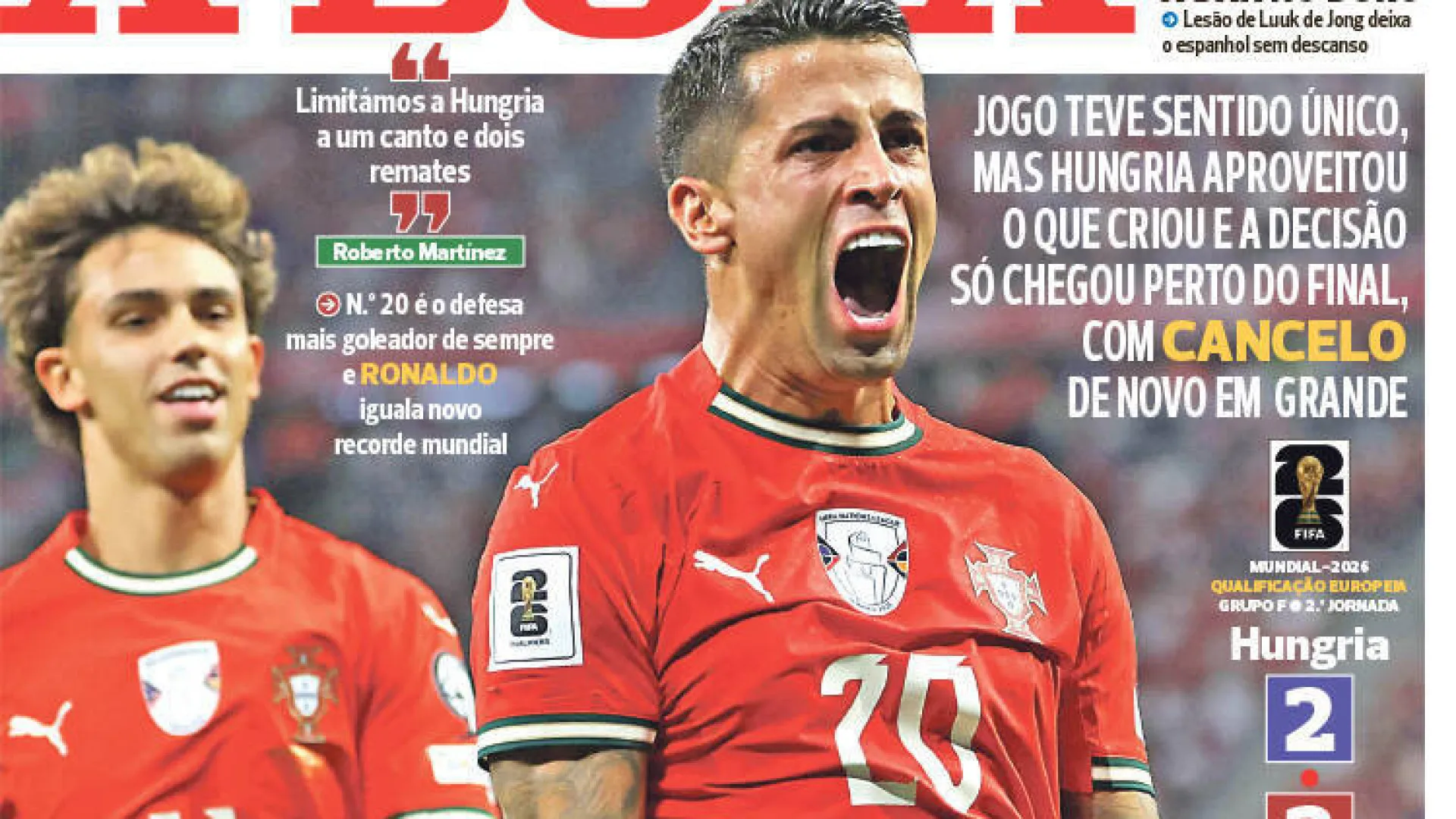 
                    Por cá: Portugal sofre, mas 'cancela' Hungria. Benfica lucra 30 milhões
                