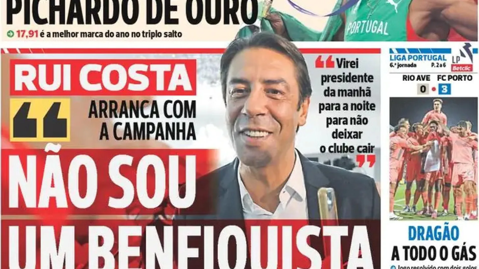 Por cá: FC Porto "sem espinhas" e Benfica de "sangue na guelra"
