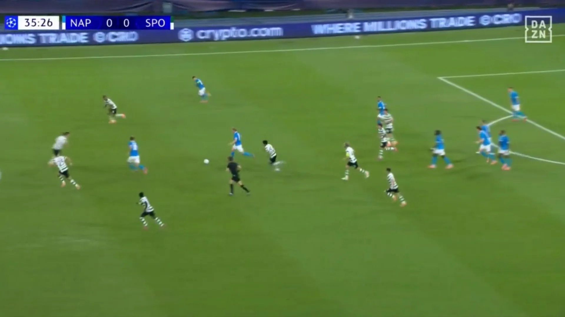 Tem um minuto? Veja o resumo do Napoli-Sporting na Liga dos Campeões