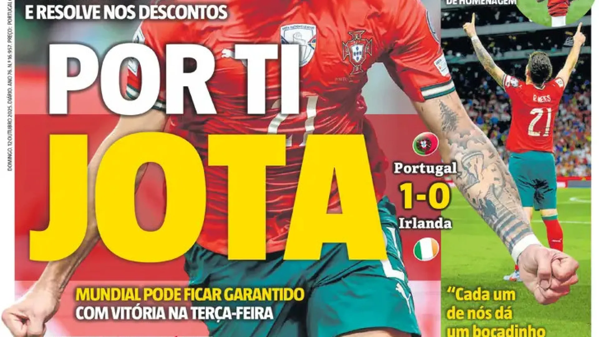 Por cá: "Neves quebra o gelo" de Portugal "em nome de Jota"