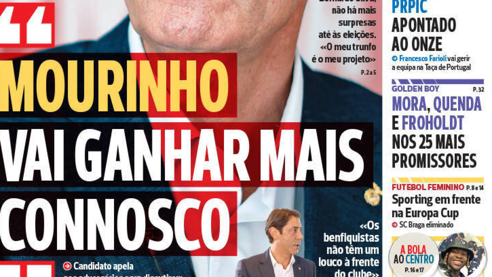 
                    Por cá: Noronha Lopes deixa garantia e Alberto Costa sem pressão
                