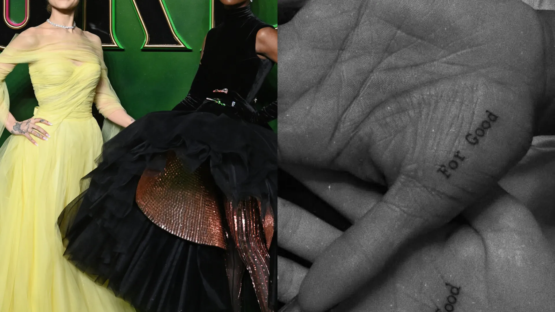 
                    Unidas por 'Wicked'. Ariana Grande e Cynthia Erivo com tatuagem igual
                