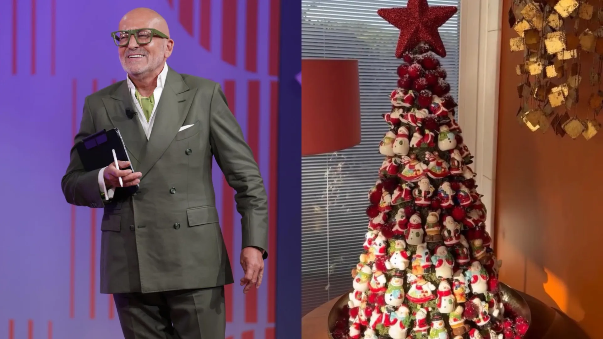 
                    Goucha mostra árvore de Natal cheia de enfeites 