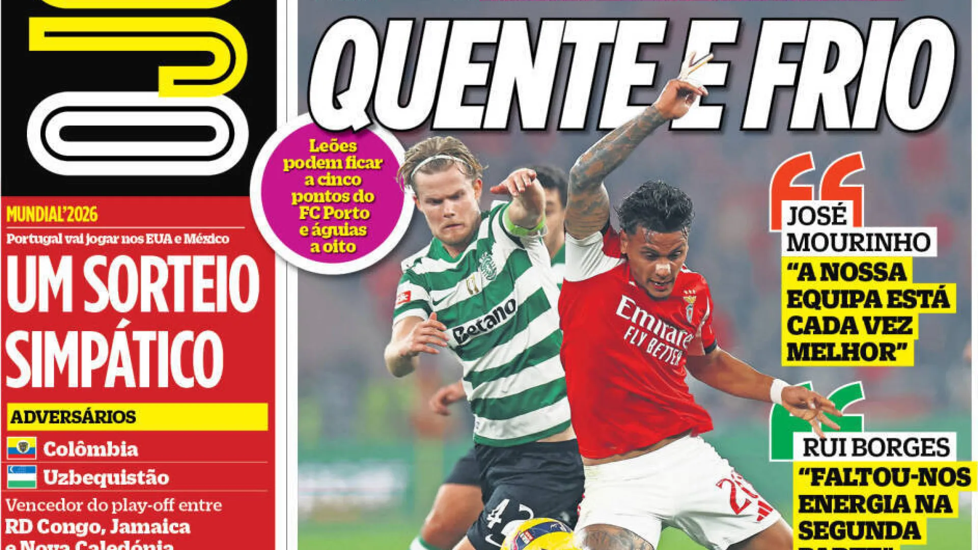 
                    Por cá: Empatas na Luz, as prioridades do FC Porto e sorteio simpático
                