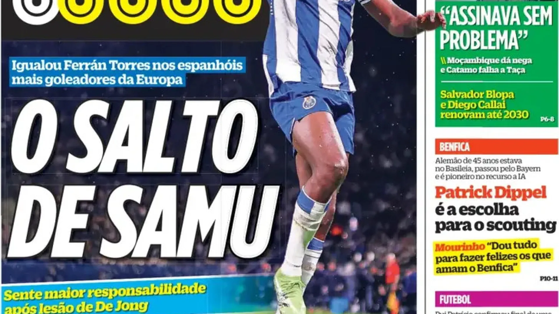 
                    Por cá: Frederico Varandas, Samu e Rafa 'enchem' as manchetes
                