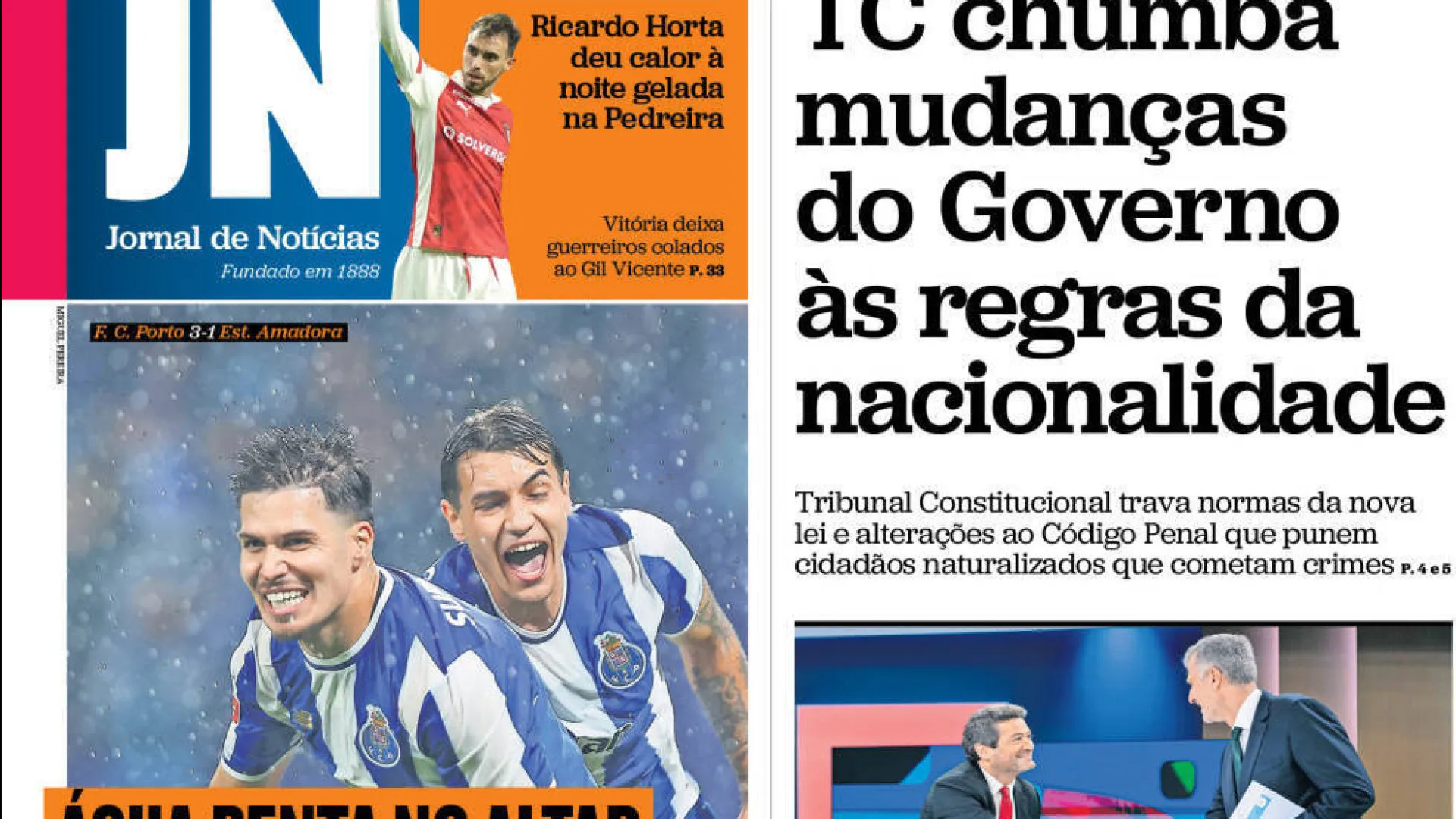
                    Hoje é notícia: Vítimas de adjunto tinham 10 anos; Emigrantes em risco
                