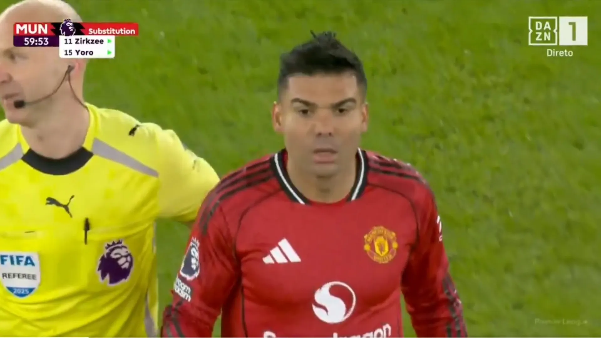 
                    Amorim brincou com o 'fogo' com a substituição de Casemiro
                