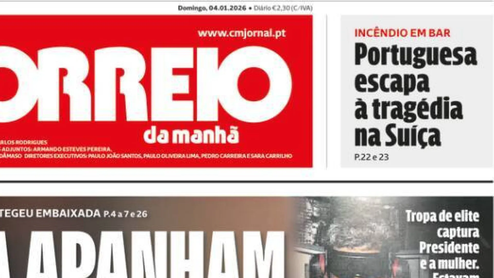 
                    Hoje é notícia: Portuguesa escapou na Suíça; Fogos custaram 79 milhões
                