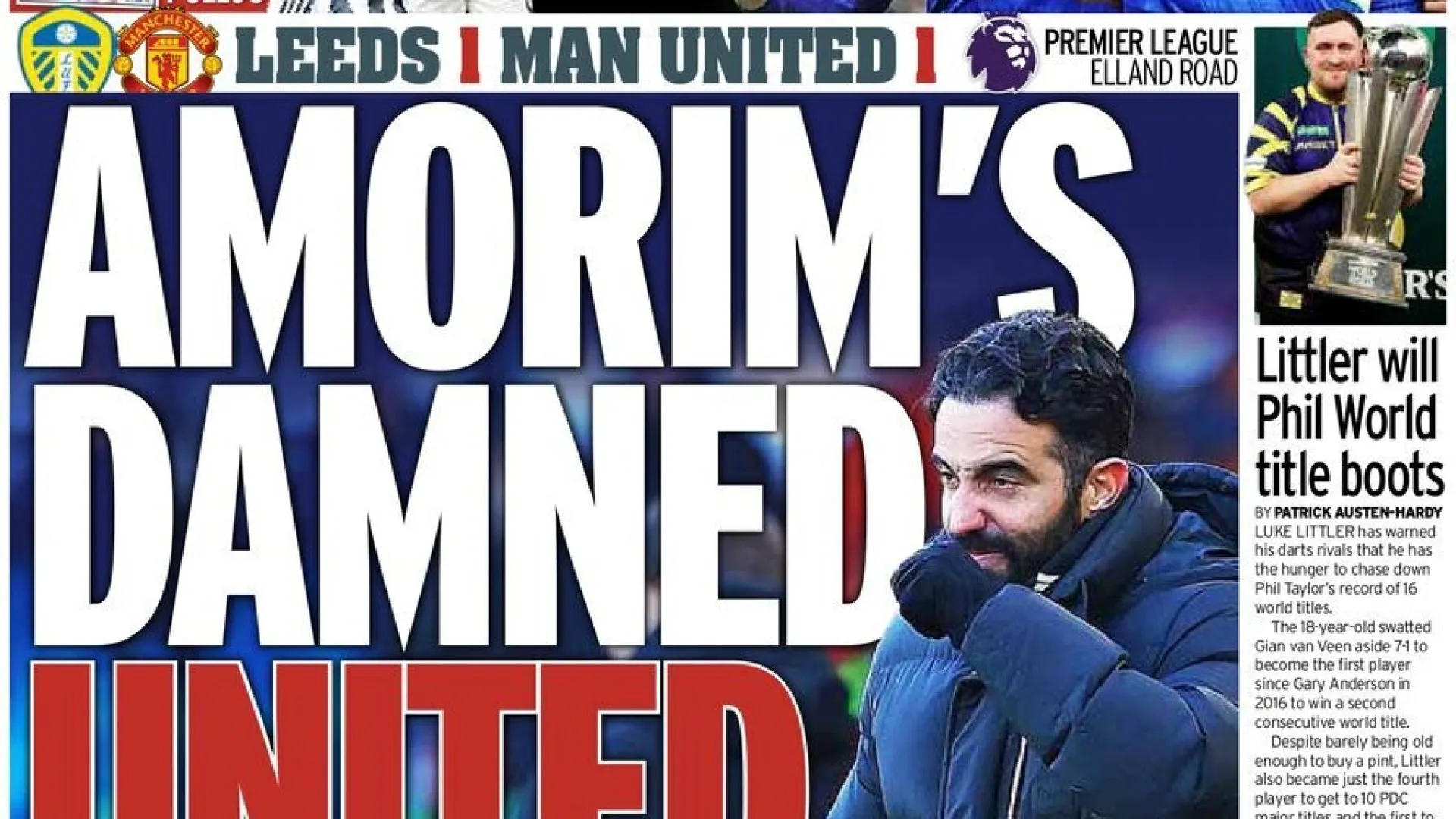 
                    Lá fora: Declarações bombásticas de Amorim invadem manchetes inglesas
                