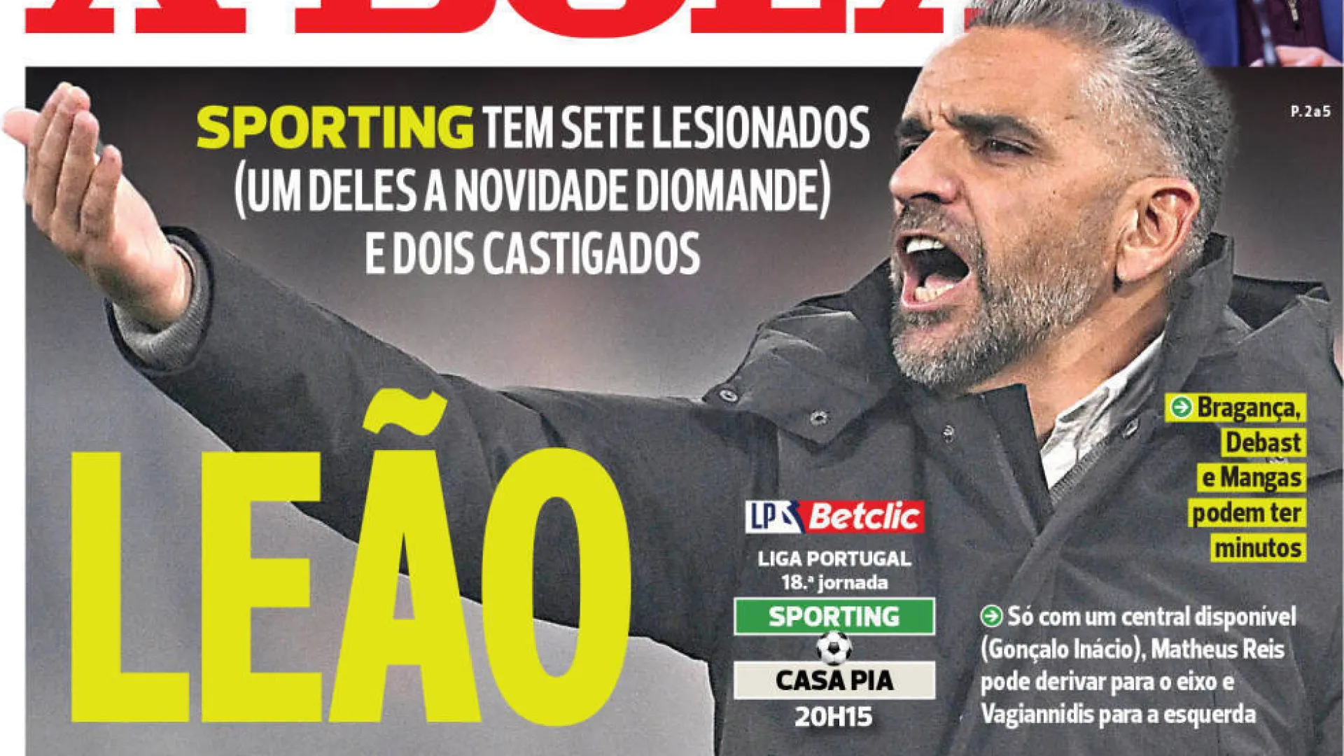 
                    Por cá: Sporting 